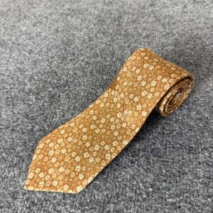 Bonobos Mens Silk Necktie Gold Mustard Yellow Ditsy Floral Made in USA Casual